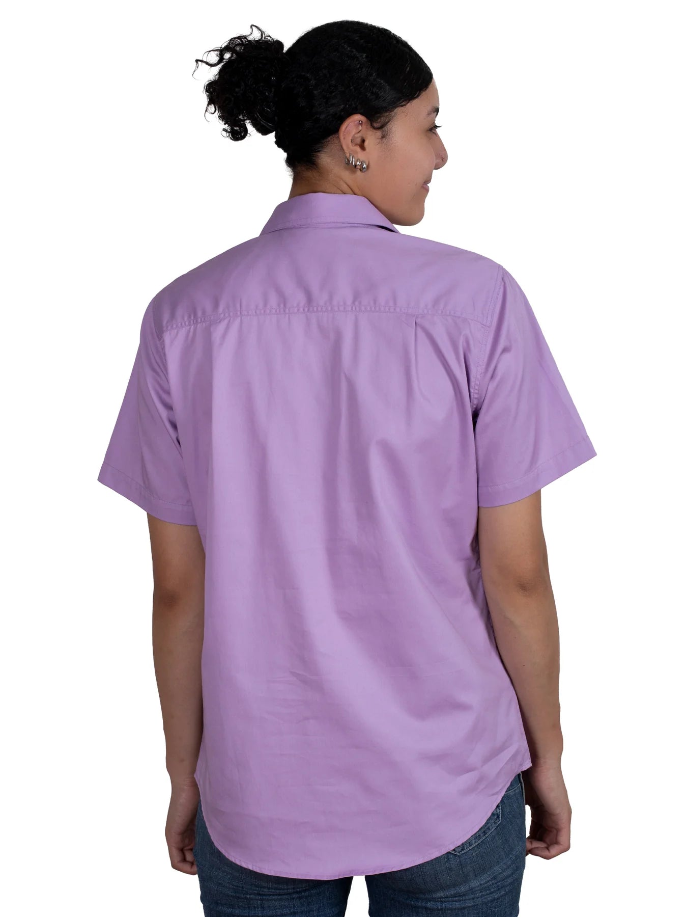 Just Country - Work Shirt - Womens - Evie Half Button Short Sleeve Work Shirt - Orchid