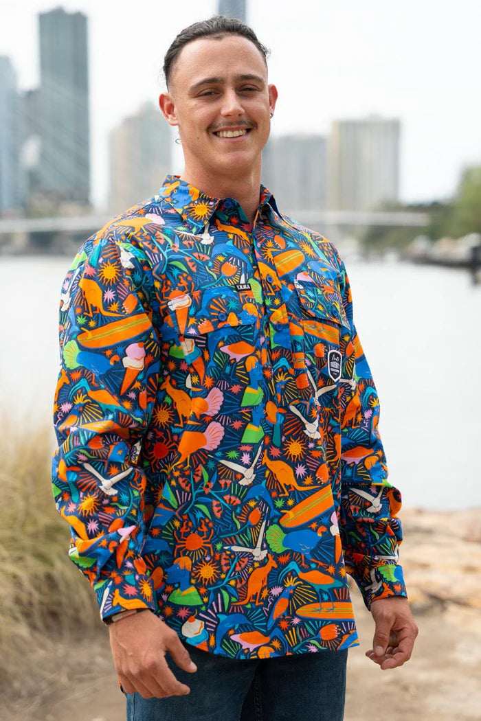 TRADEMUTT - MEN'S NO WUKKAS HALF BUTTON LIGHTWEIGHT WORKSHIRT - City N Country