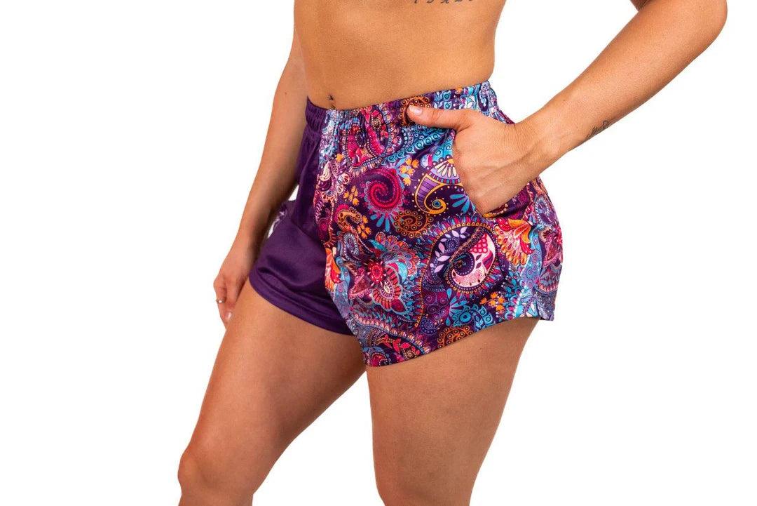 AFS - Purple Paisley Footy Shorts - (With Pockets) - City N Country