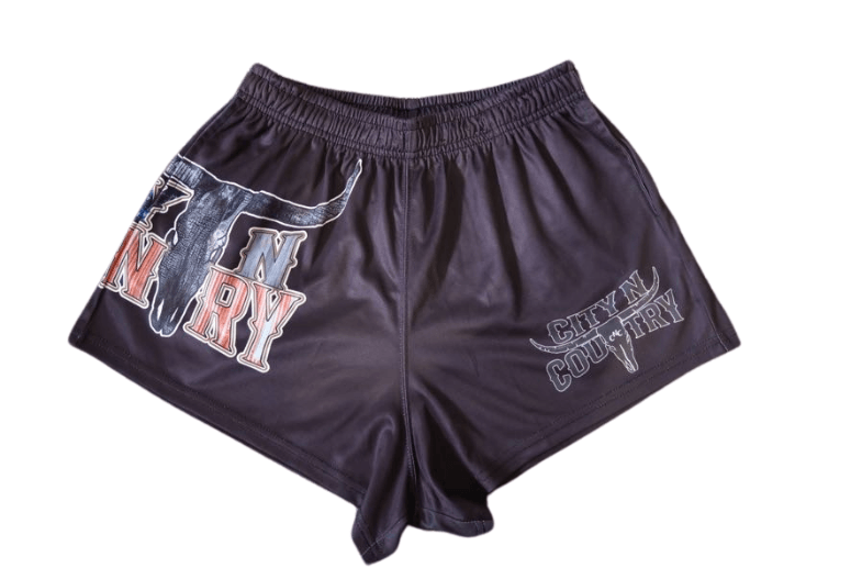 CNC CLASSIC BLACK FOOTY SHORTS - City N Country