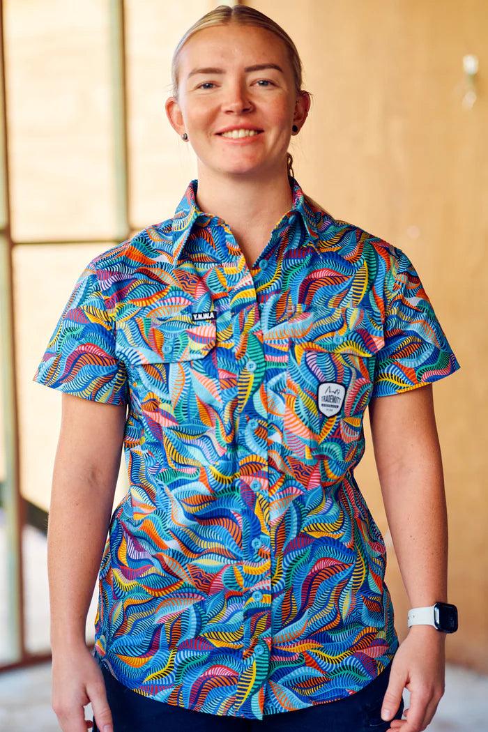 TRADEMUTT - WOMENS SNAZZY FULL BOTTON SHORT SLEEVE WORK SHIRT - City N Country