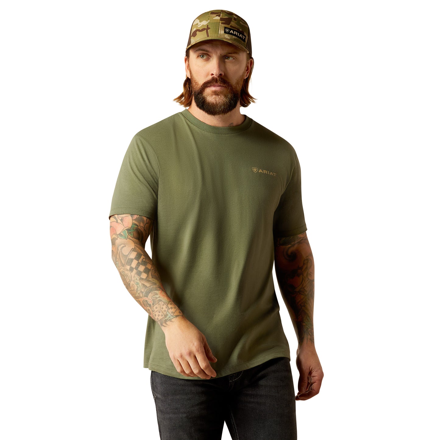 ARIAT - MEN'S DUCK TEE - SURPLUS GREEN - City N Country