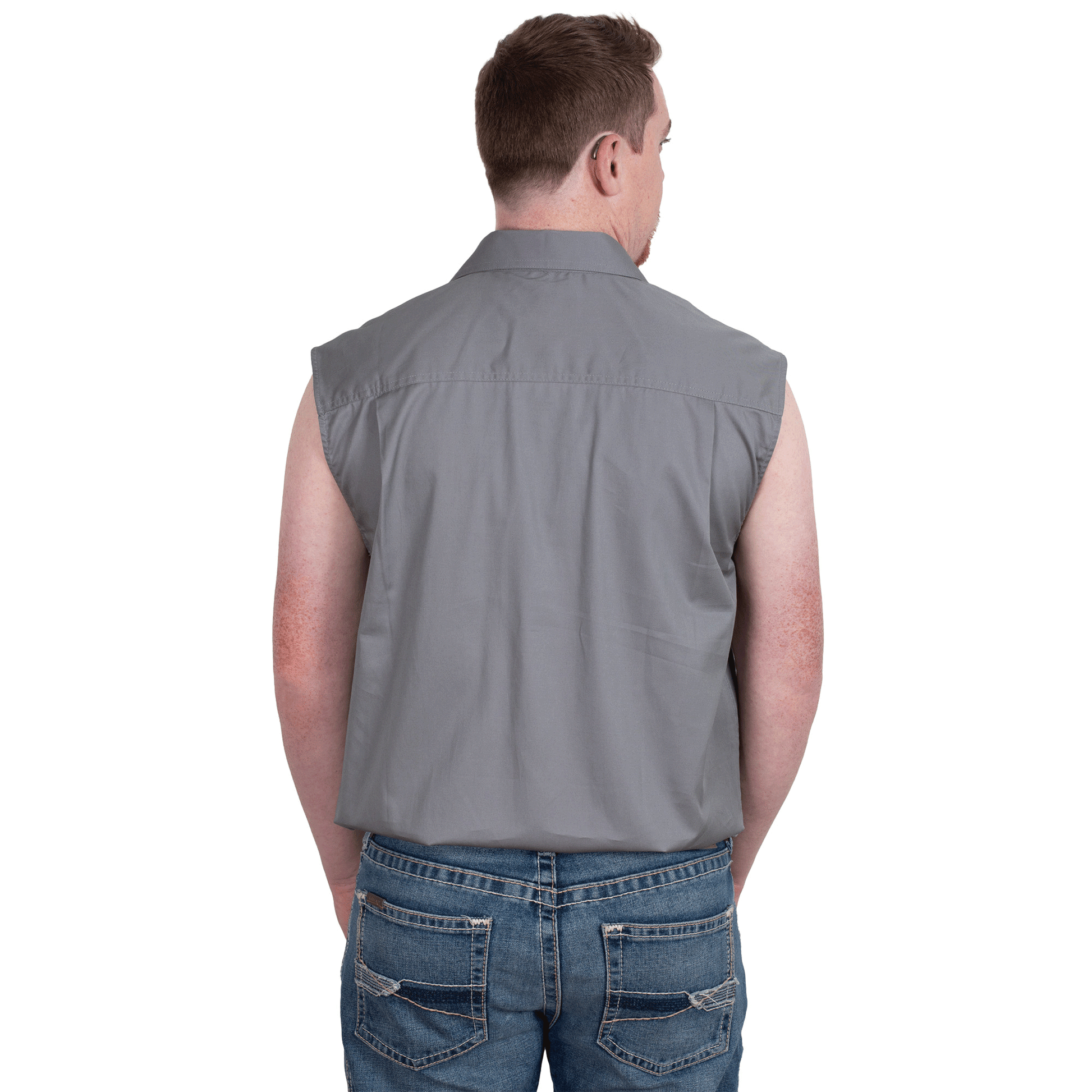 JACK - SLEEVELESS WORKSHIRT - STEEL GREY - City N Country