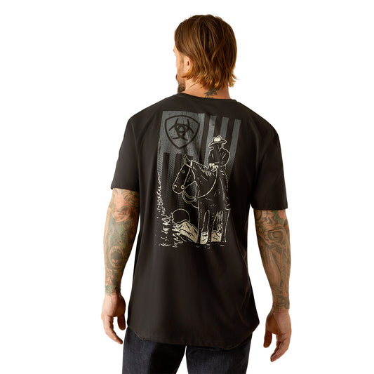 Ariat - Shirt - Mens - Big Sky Freedom Tee - Black