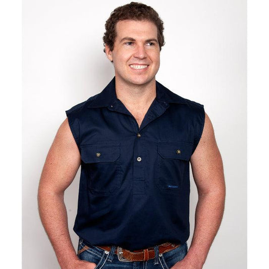 JACK - SLEEVLESS WORKSHIRT - NAVY - City N Country