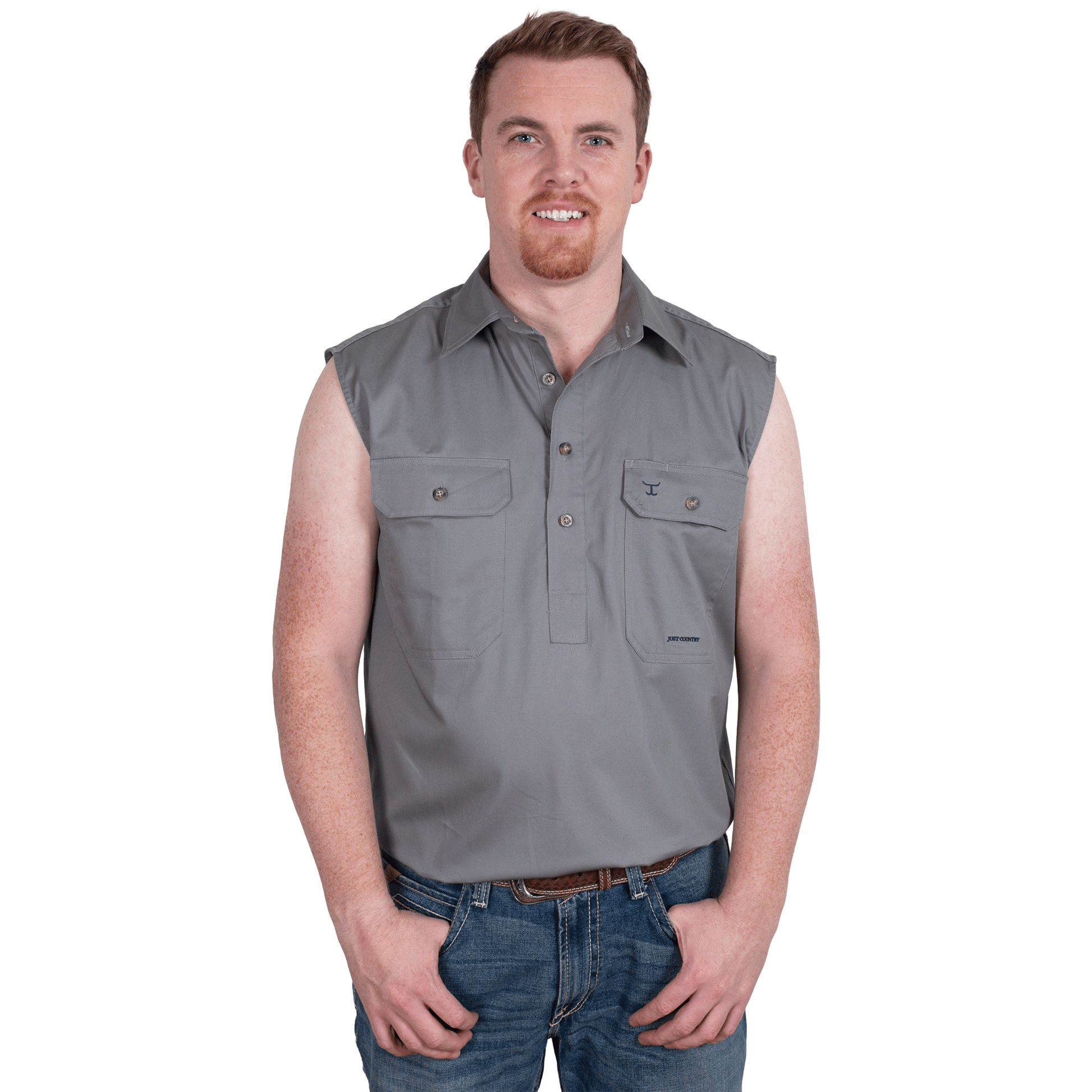 JACK - SLEEVELESS WORKSHIRT - STEEL GREY - City N Country