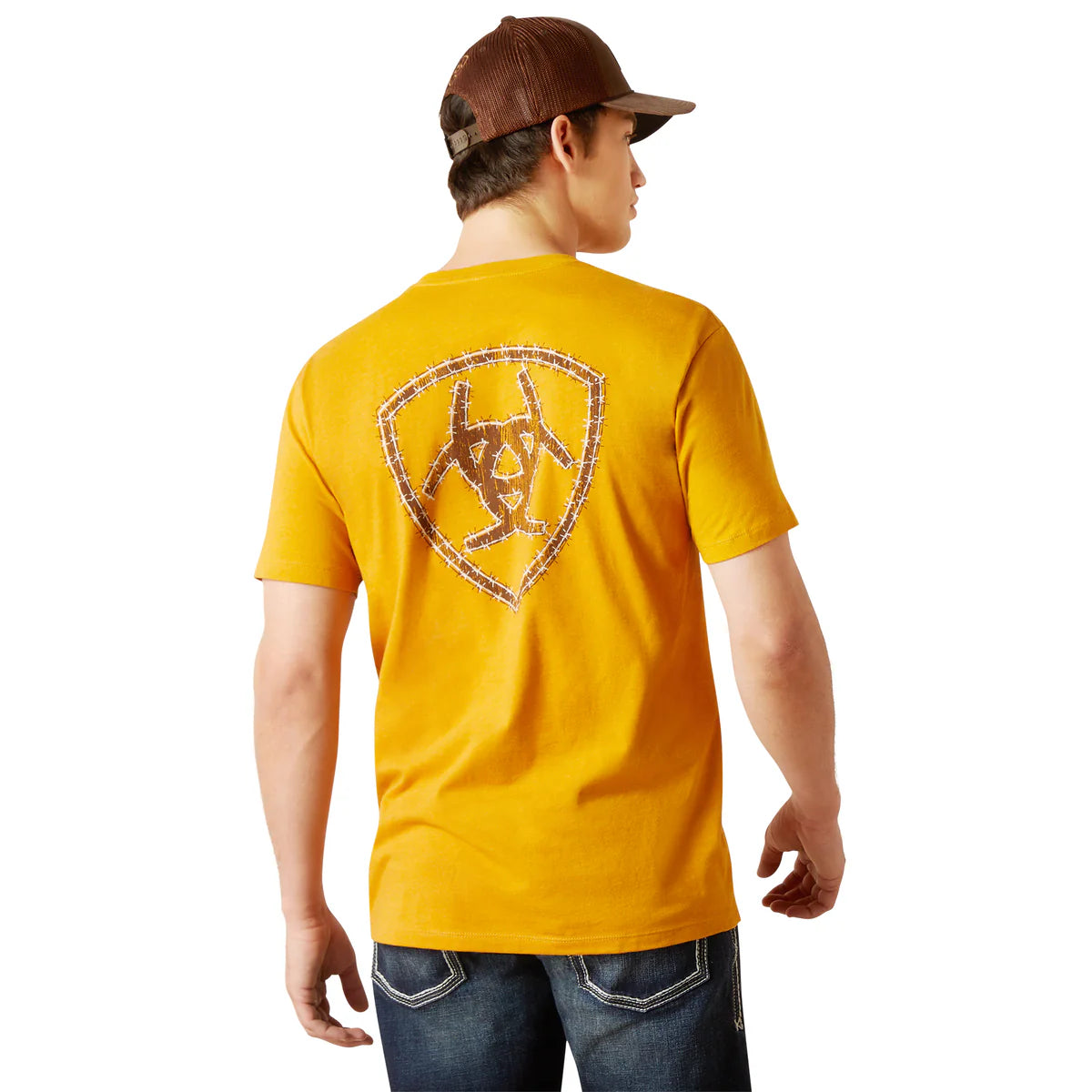 ARIAT - MENS WESTERN WIRE T-SHIRT - BUCKHORN HEATHER