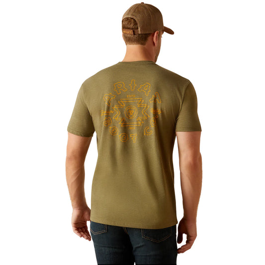 ARIAT - MENS BISBEE CIRCLE T-SHIRT - MILITARY HEATHER