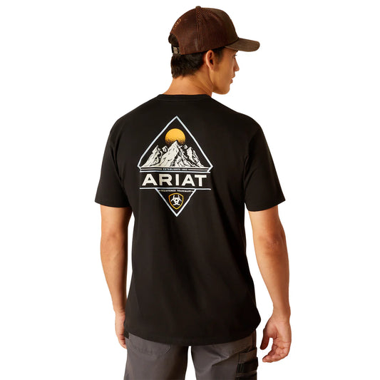 ARIAT - MENS DMND MOUNTAIN T-SHIRT - BLACK