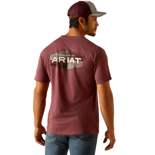 ARIAT - MENS QUADRANT T-SHIRT - BURUNDY HEATHER