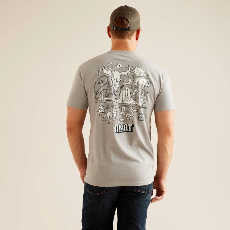 ARIAT - MENS SW ELEMENTS T-SHIRT - STONE HEATHER - City and Country