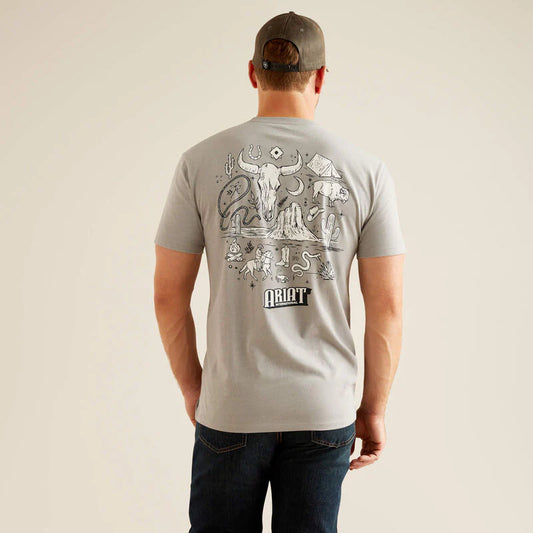 ARIAT - MENS SW ELEMENTS T-SHIRT - STONE HEATHER