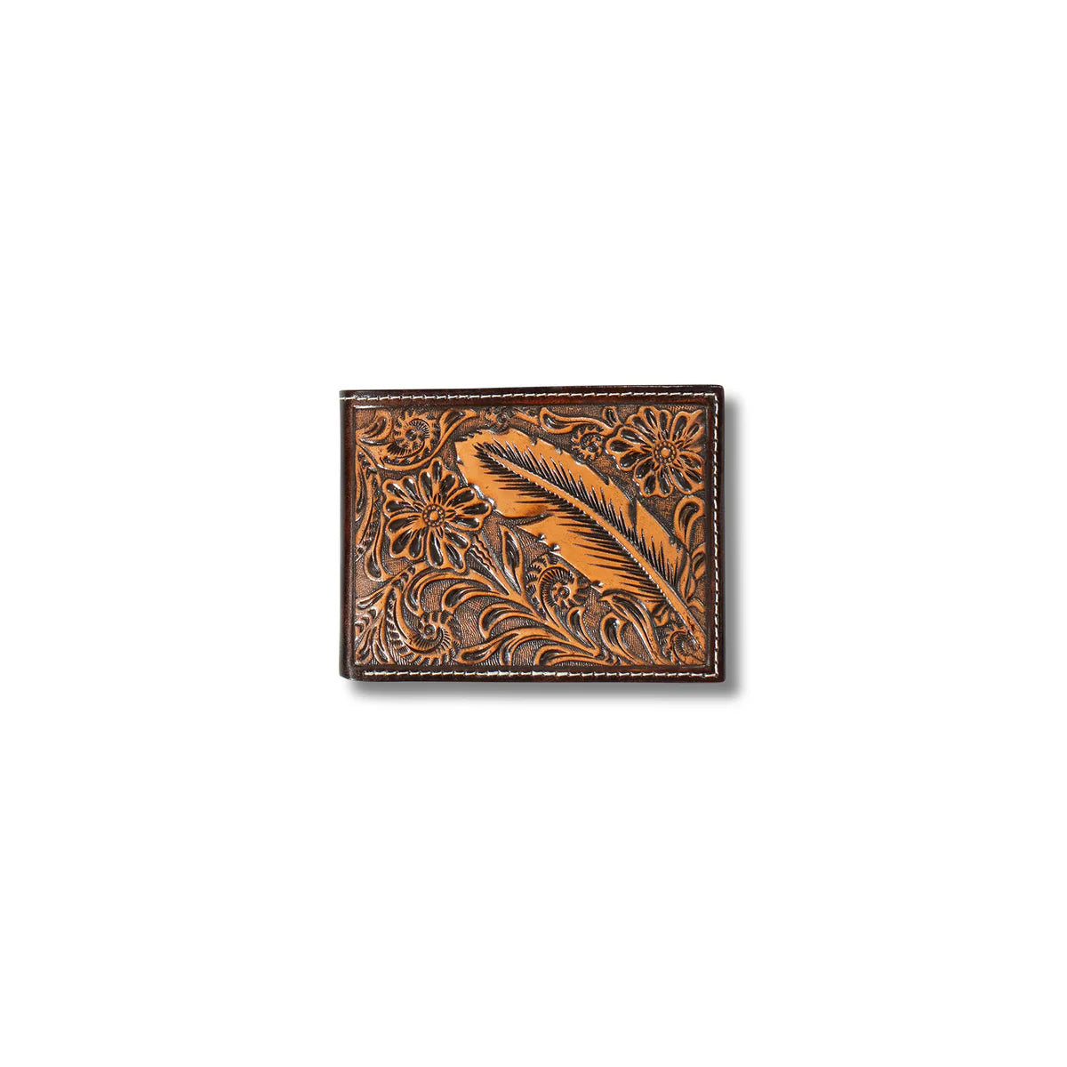 ARIAT - Tooled Feather Bifold Wallet