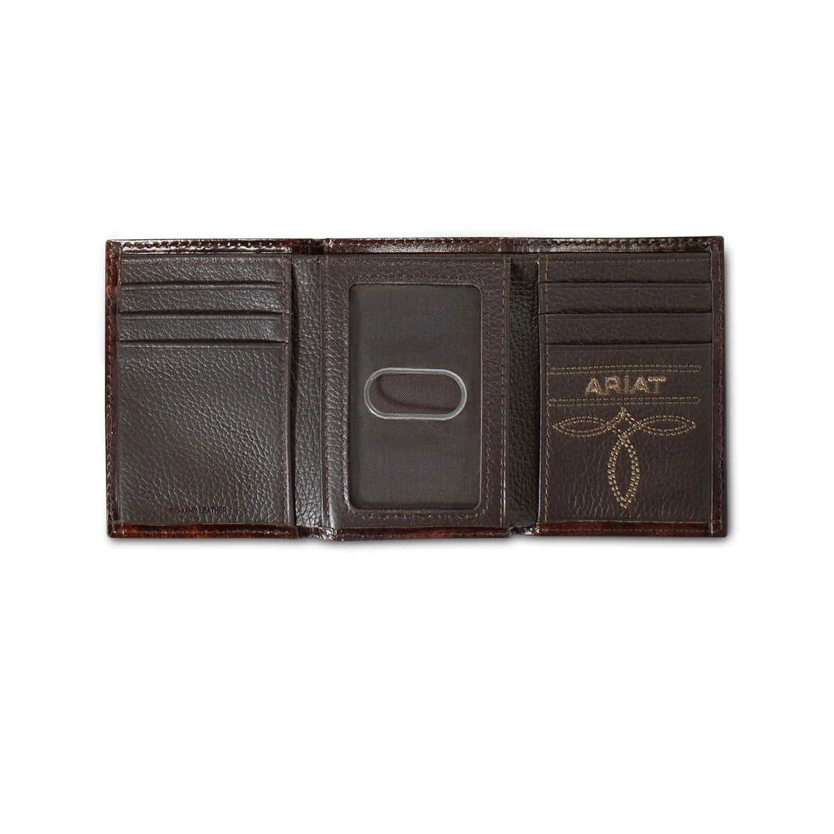 ARIAT - Tooled Feather Trifold Wallet