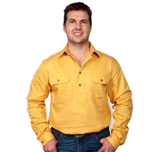 CAMERON - LONGSLEEVE WORKSHIRT - MUSTARD - City N Country