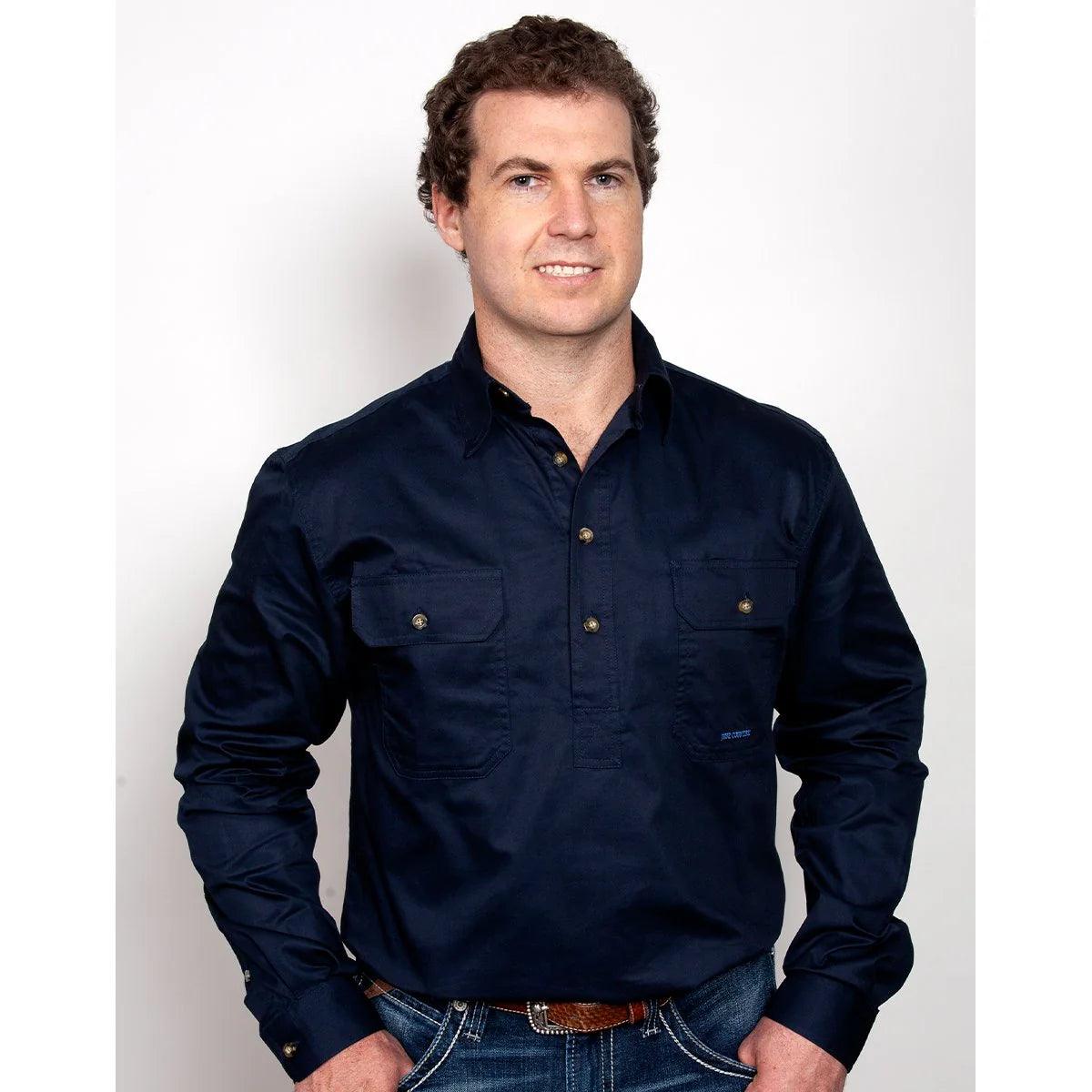 CAMERON - LONGSLEEVE WORKSHIRT - NAVY - City N Country