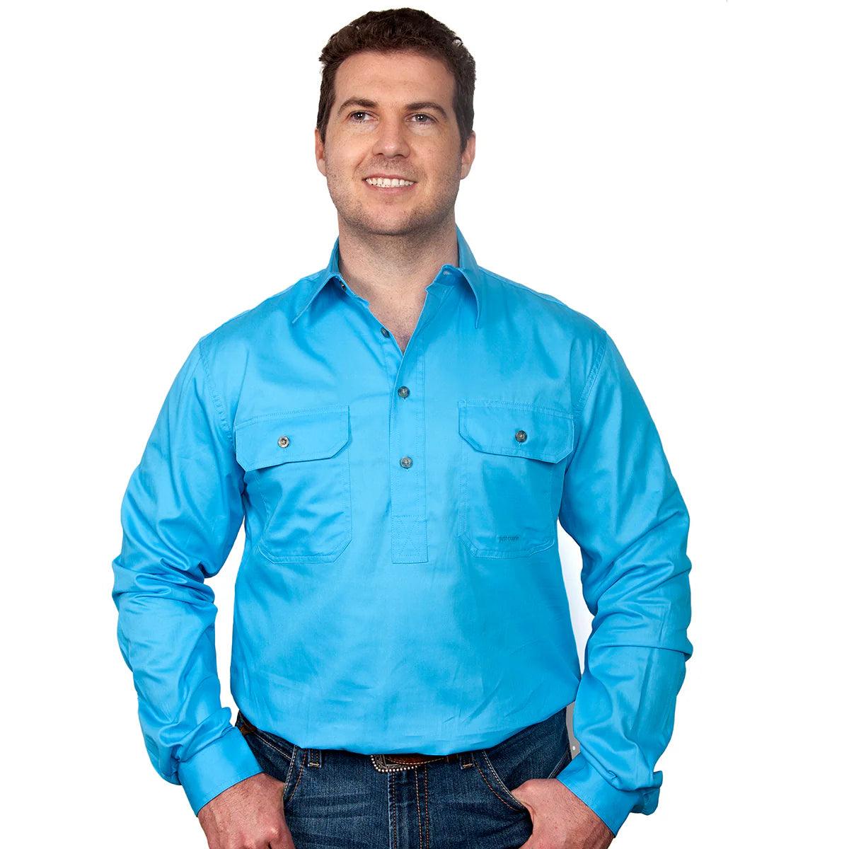 CAMERON - LONG SLEEVE WORKSHIRT - SKY - City N Country