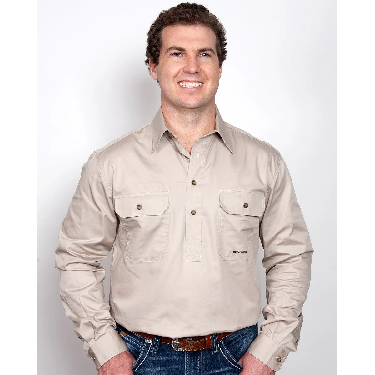 CAMERON - LONG SLEEVE WORKSHIRT - STONE