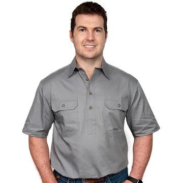 ADAM - SHORT SLEEVE WORKSHIRT - STEEL GREY - City N Country