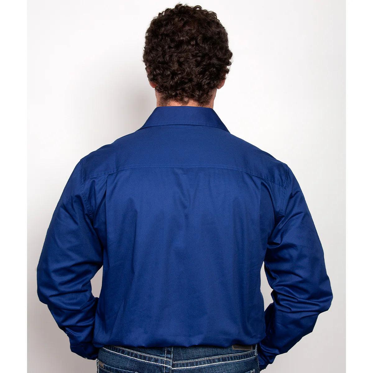 EVAN - LONGSLEEVE FULL BUTTON WORKSHIRT - COBALT - City N Country