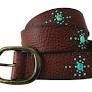 ROPER WOMEN’S BELT BROWN LEATHER TURQUOISE BEADING 8833790