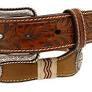 ARIAT BOY’S BELT BROWN LEATHER SCALLOPED WITH RAWHIDE AND CONCHOS A1306644 - City N Country