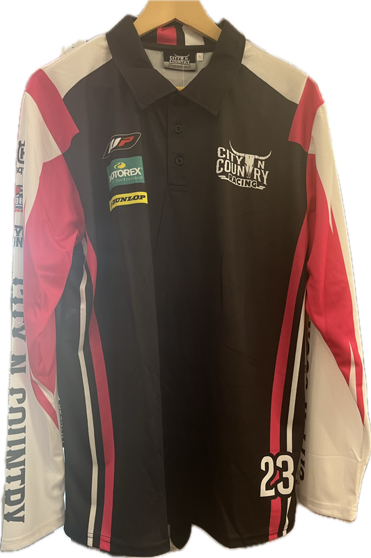 City N Country - CNC - Jersey - Kids - Racing Long Sleeve - Pink Black And White