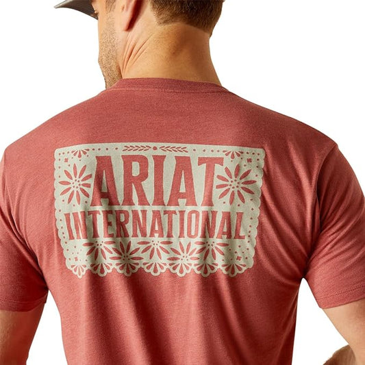 ARIAT - MENS SW ELEMENTS T-SHIRT - RED CLAY HEATHER