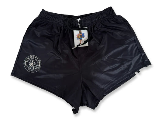 Aussie Footy Shorts - AFS - Footy Short - Black and Grey