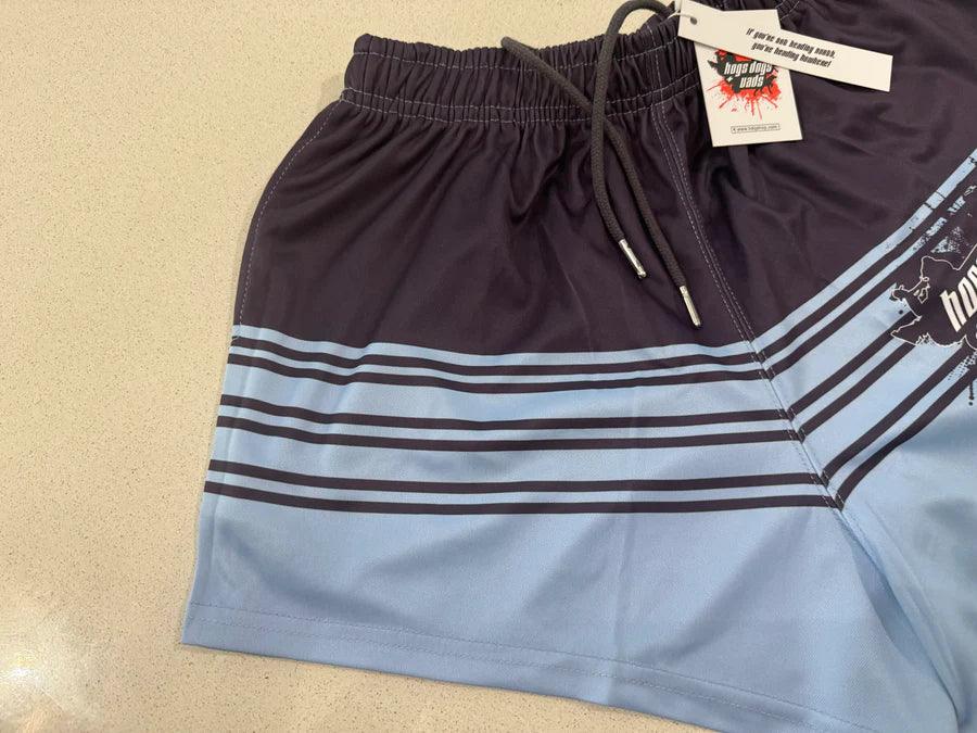 HDQ - BLUE STRIPE - FOOTY SHORTS - City N Country