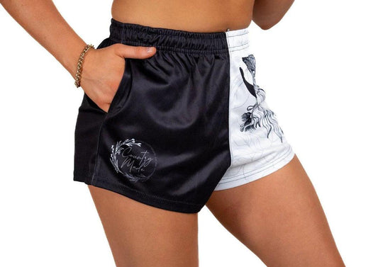 AFS - Bull Skull Black Footy Shorts - (With Pockets) - City N Country