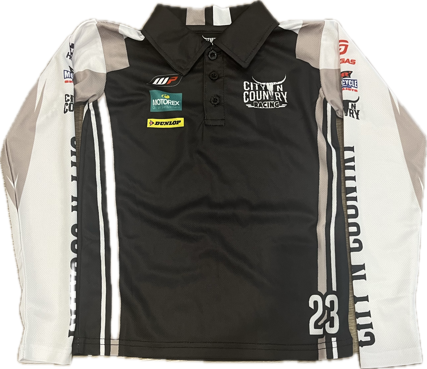 City N Country - CNC - Jersey - Adult - Racing Long Sleeve - Taupe Black And White