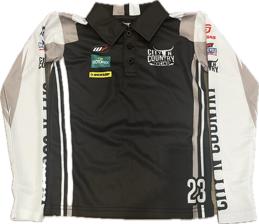 City N Country - CNC - Jersey - Adult - Racing Long Sleeve - Taupe Black And White