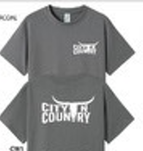 CNC - CITY N COUNTRY - YOUTH TEE-SHIRT - CHARCOAL (WHITE LOGO)