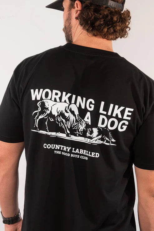 Country Labelled - WORKING DOG T SHIRT - BLACK - City N Country