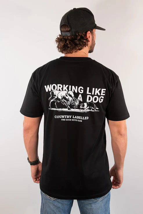 Country Labelled - WORKING DOG T SHIRT - BLACK - City N Country