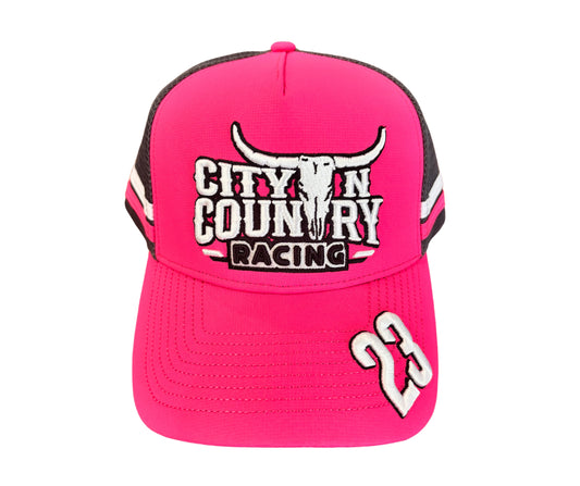 City N Country - CNC - Cap - 3D Racing - Hot Pink and Charcoal