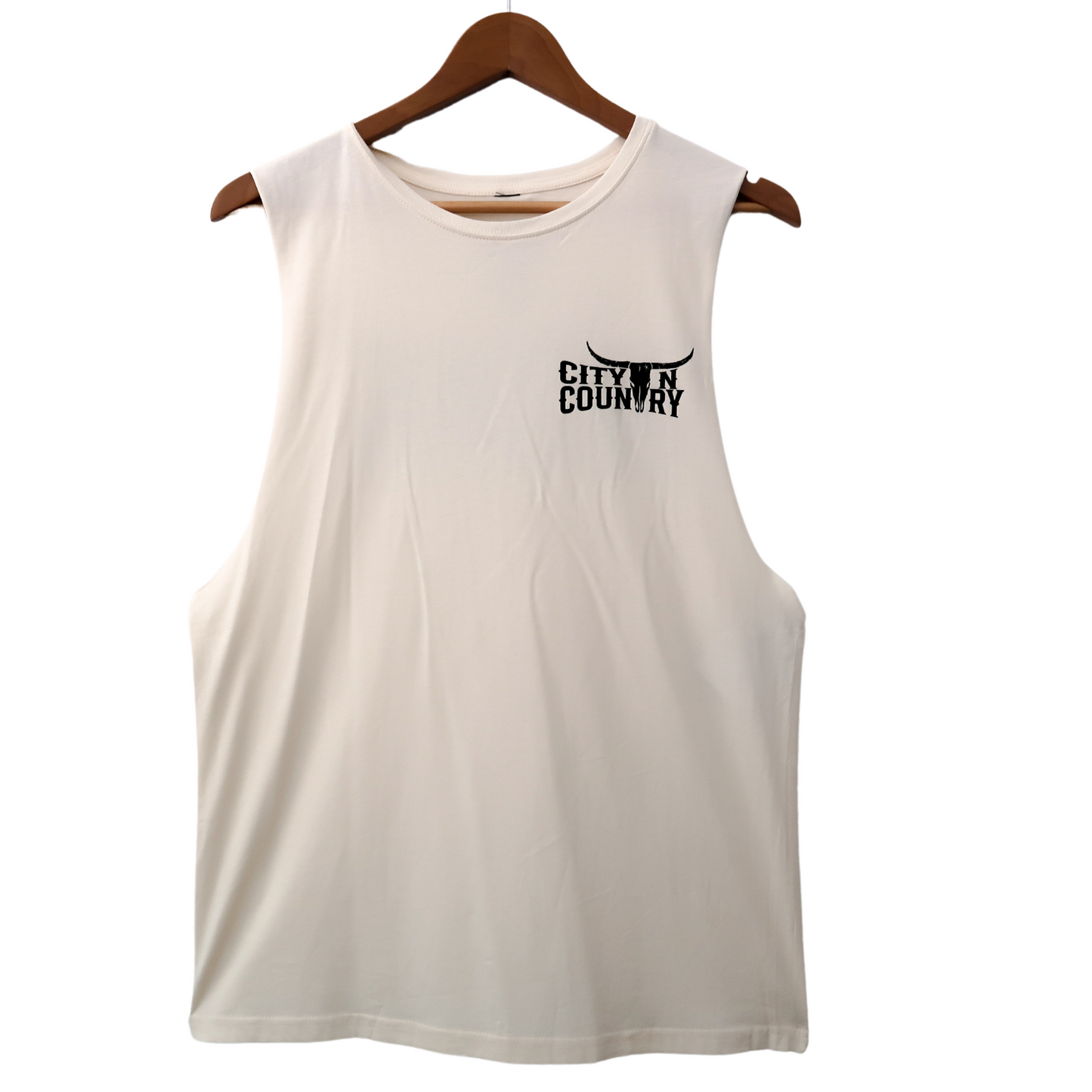 CITY N COUNTRY - MEN'S MUSCLE TANK - CREAM