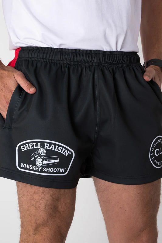 Country Labelled - SHELL RAISING - FOOTY SHORTS