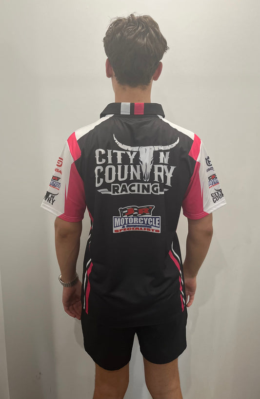 City N Country - CNC - Jersey - Adult - Racing Short Sleeve - Pink Black And White