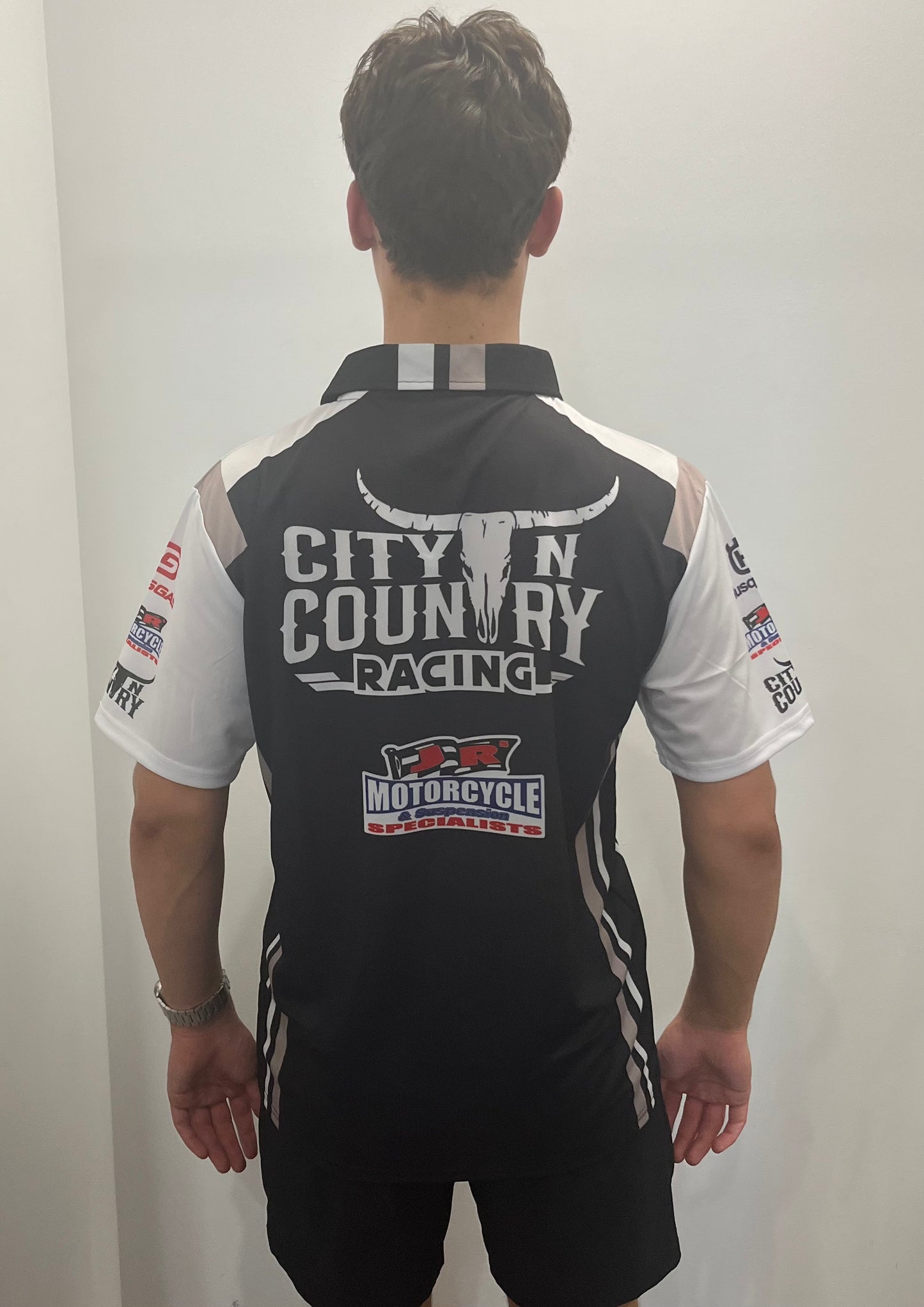 City N Country - CNC - Jersey - Adult -Racing Short Sleeve - Taupe Black And White