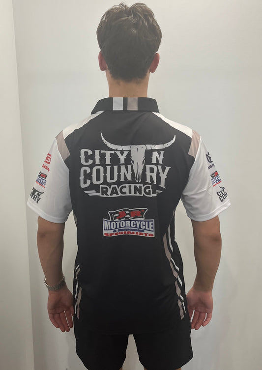 City N Country - CNC - Jersey - Adult -Racing Short Sleeve - Taupe Black And White