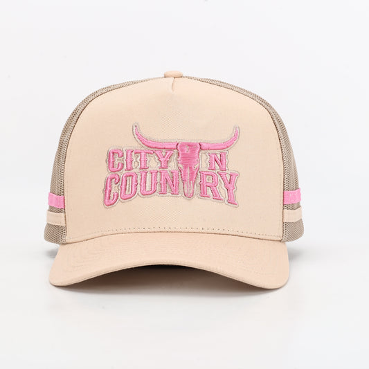 City N Country - CNC - Cap - 3D Classic - Beige and Pink