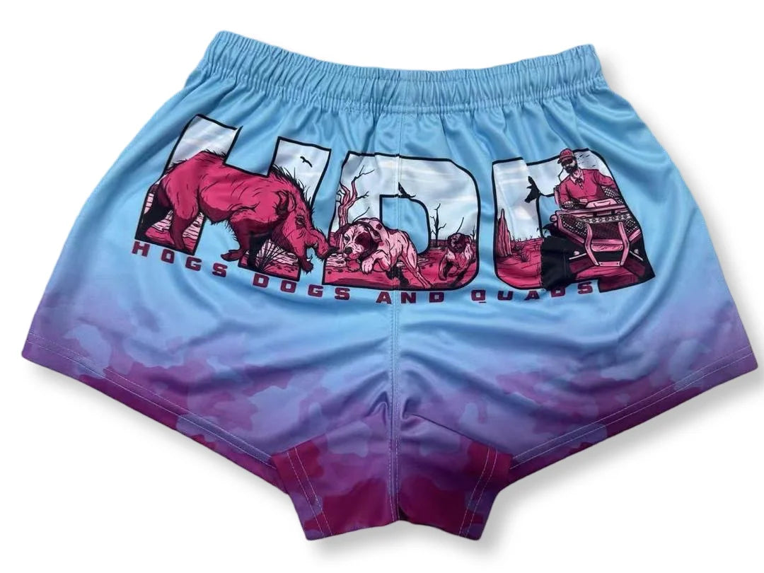 Hogs Dogs And Quads - HDQ - Footy Short - Sky Blue Short