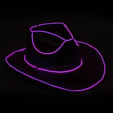 Party Hat - Neon Light Up Cowboy Hat - Purple And Green