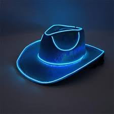 Party Hat - Neon Light Up Cowboy Hat - Blue