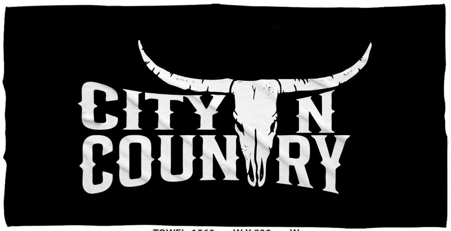 City N Country - Towel Large - Black and White