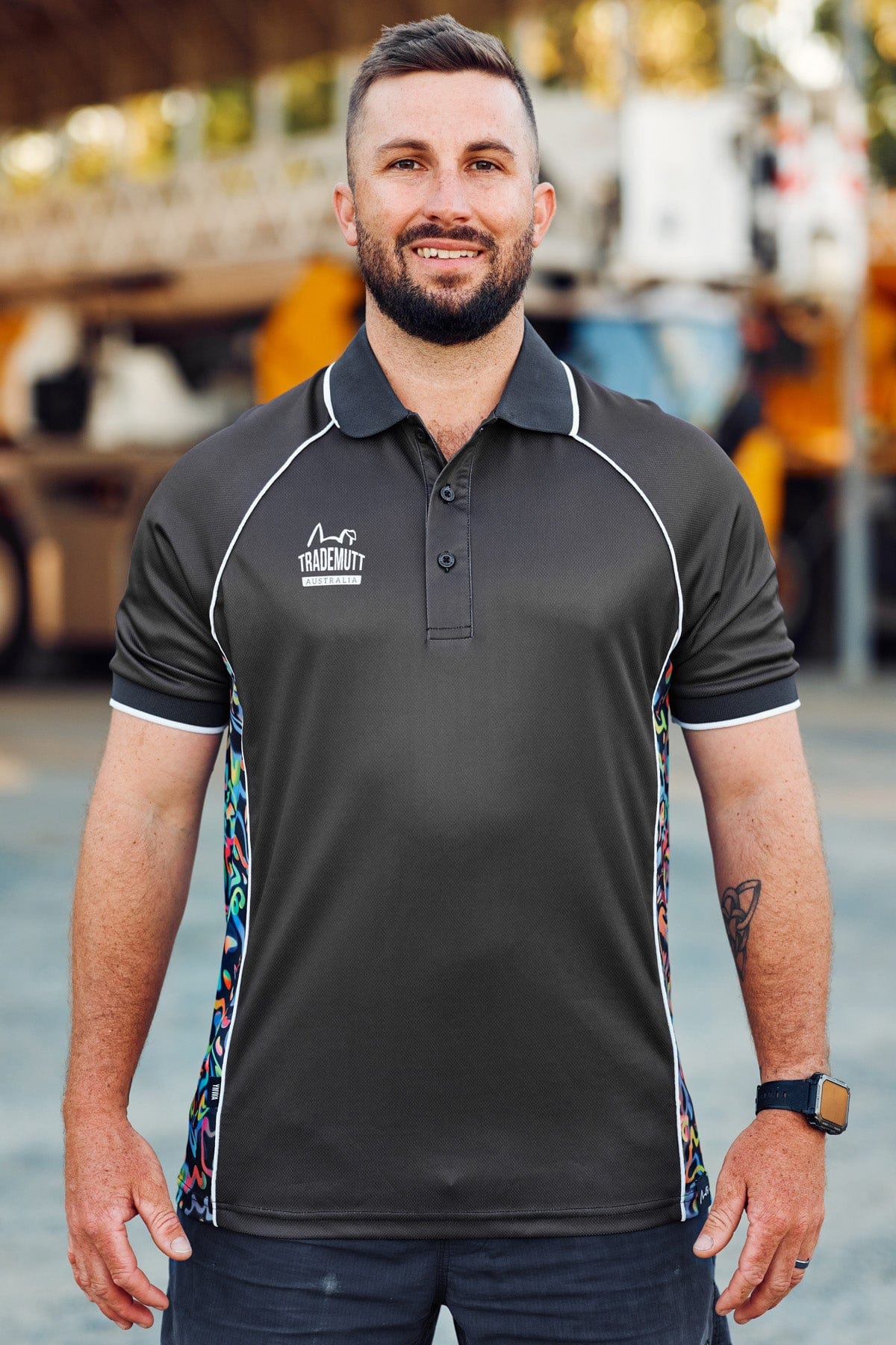 Trademutt - Shirt - Unisex Black Polo - Pearler