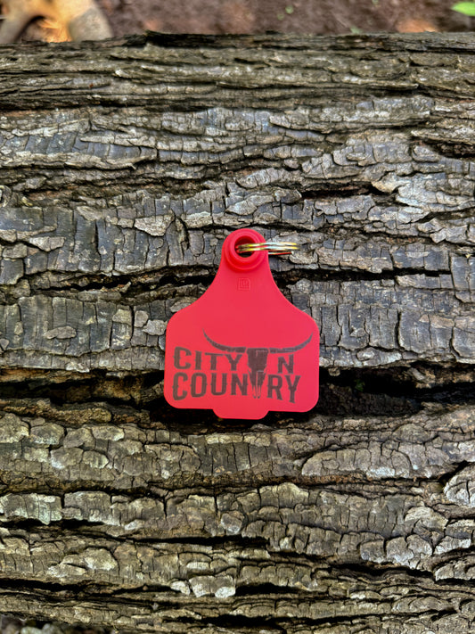 CNC - CITY N COUNTRY CATTLE TAG - RED - City N Country