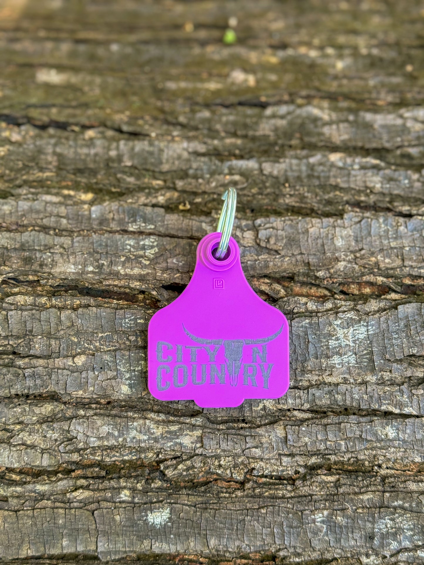 CITY N COUNTRY CATTLE TAG - PURPLE